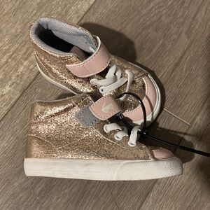 See Kai Run Rose Gold and Pink Belmont Sneaker